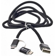 Harper Brch-410, Black кабель USB - micro USB+Lightning (1 м)