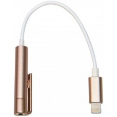 Адаптер Lightning миниджек 3.5 мм Harper IPC-808 круглый золотистый