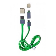 Кабель HARPER USB - microUSB / Lightning (CCH-517) 0.2 м зеленый