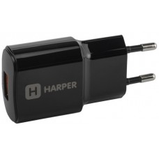Сетевое зарядное устройство HARPER WCH-8833 BLACK 1xUSB c поддержкой QC3.0