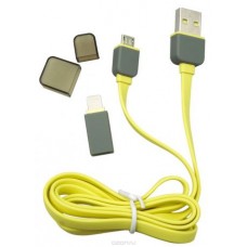 Harper CCH-517 Yellow, кабель USB-microUSB/Lightning