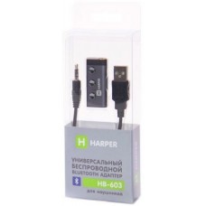 Адаптер HARPER HB-603, Jack 3.5мм - USB 2.0, 0.15м, черный