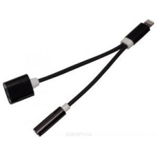 Кабель HARPER IPC-308 black переходник Lightning -> Jack 3,5 + Lightning